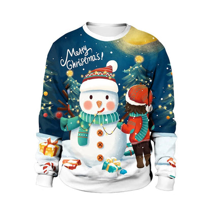 Ugly christmas sweater for men with crew neck and festive print