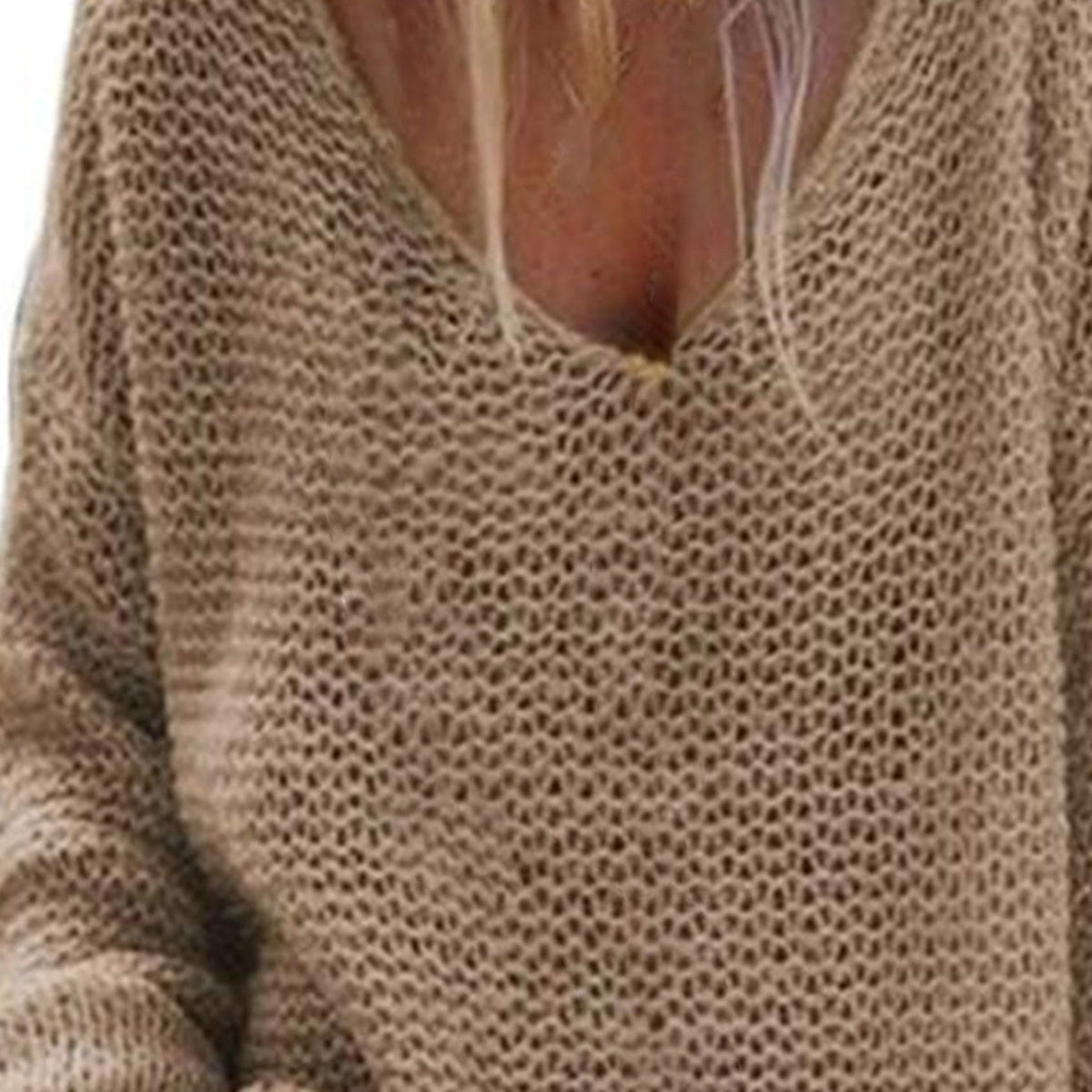 Women's sweaters, oversized V-neck pullover with long sleeves