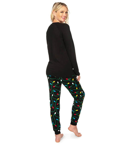 Christmas pajamas for women with long sleeve top and jogger pants
